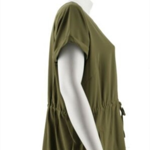 NWT LINEA LOUIS DELL'OLIO DRAWSTRING SHIRT DRESS MEDIUM - Picture 5 of 9